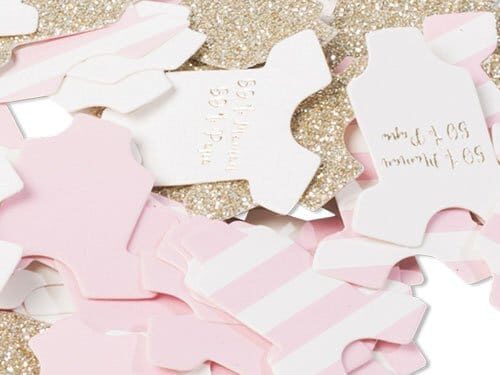 Confettis-body-rose et or baby shower fille