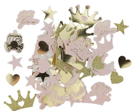 Confettis princesse rose, or et paillettes or 79697