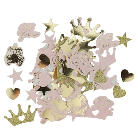 Confettis princesse rose, or et paillettes or 79697
