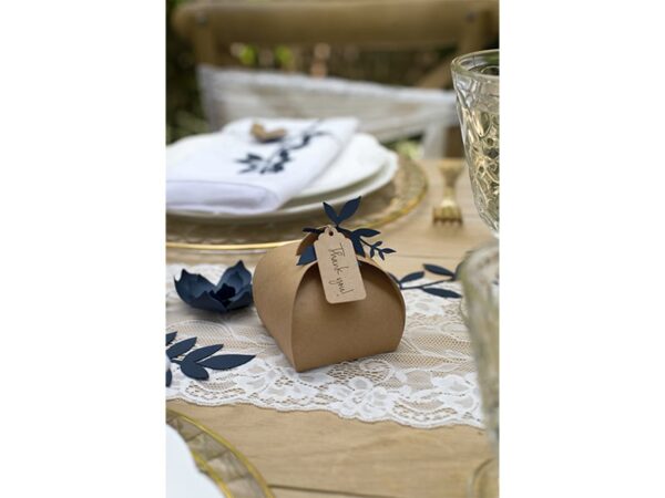 Boite à dragées kraft AVEC étiquette - lot de 10