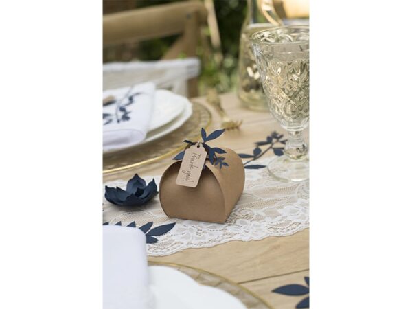 Boite à dragées kraft AVEC étiquette - lot de 10