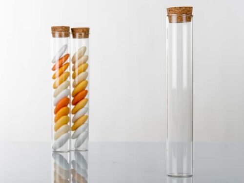 Eprouvette dragees en verre 15 cm