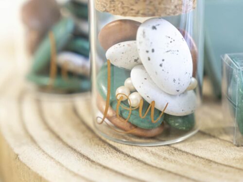 Contenant a dragees en verre pot avec bouchon en liege