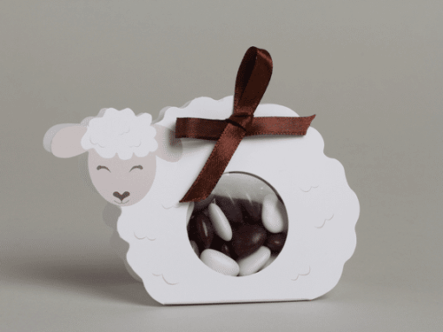 Contenant dragees mouton theme ferme