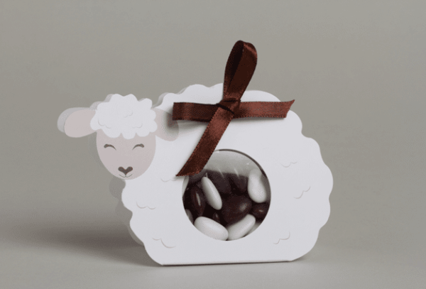 Contenant dragees mouton theme ferme