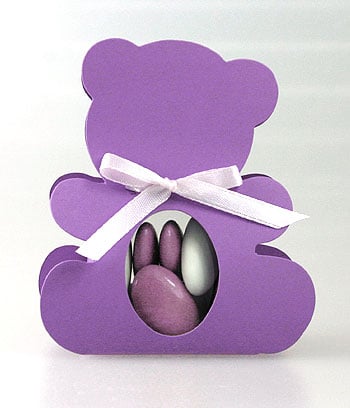 Contenant dragees ourson parme violet lilas