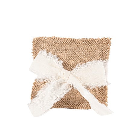 Coussin d'alliances jute et noeud