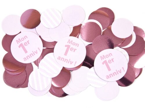 confettis 1er anniv rose