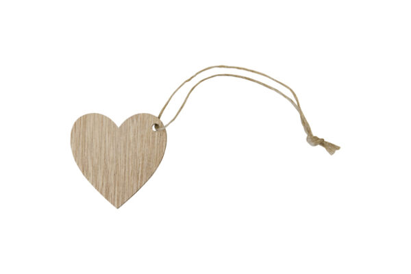 marque place coeur en bois naturel
