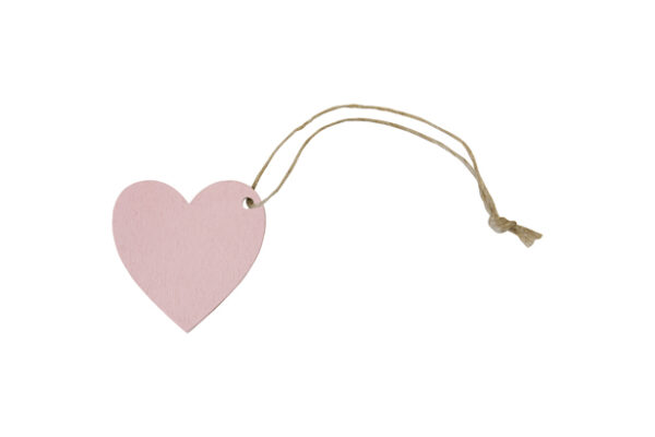 marque place coeur en bois rose