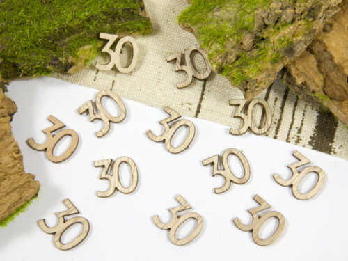 confettis de table anniversaire en bois chiffre 30