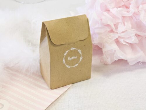 Etiquettes autocollantes "baptême" blanc