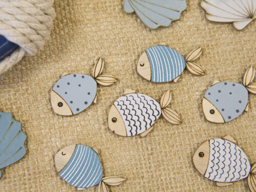 confettis de table thème mer en bois