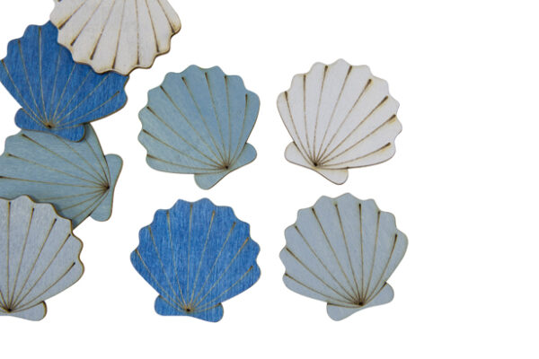 confettis de table en bois coquillage