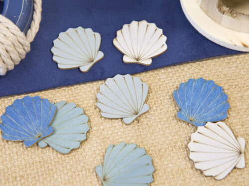 confettis de table en bois coquillage