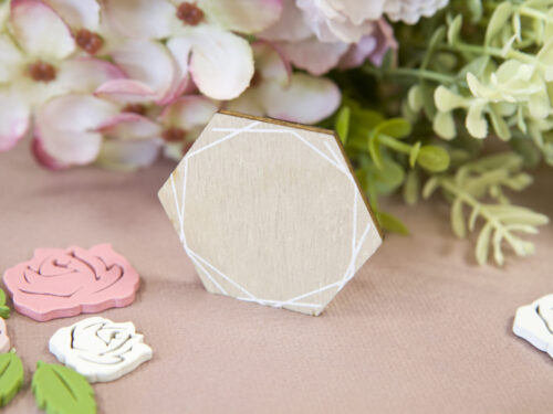 marque place hexagonal en bois lot de 2