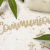 décoration de table communion or