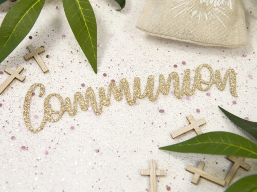 décoration de table communion or