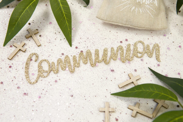 décoration de table communion or