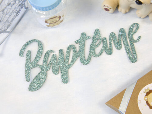 décoration de table baptême bleu