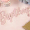 décoration de table bapteme rose