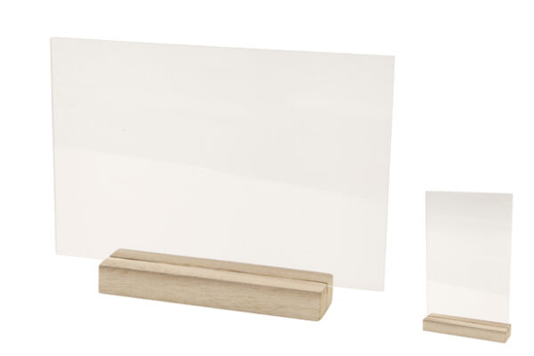 Centre de table transparent - Support bois