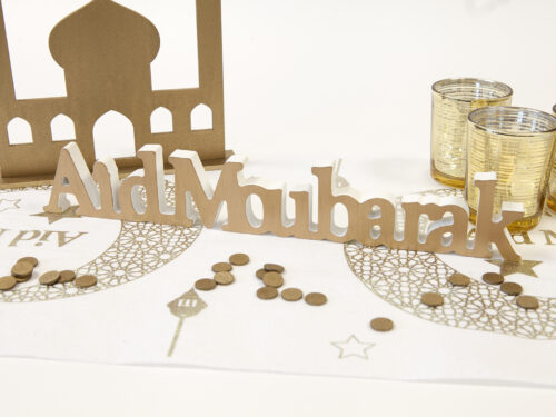 décoration de table aid moubarak or