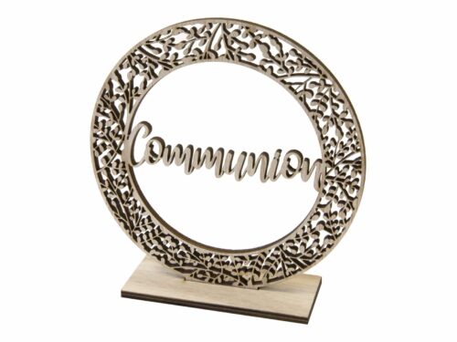 Centre de table Communion - Couronne en bois