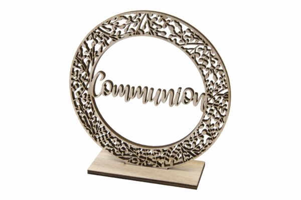 Centre de table Communion - Couronne en bois
