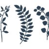 Décoration branches de feuilles bleu marine - lot de 9
