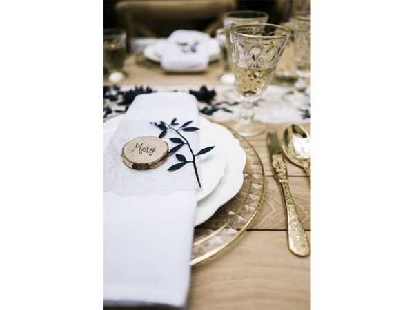 Décoration branches de feuilles bleu marine - lot de 9