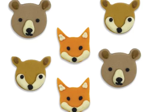 Décor animaux de la forêt en sucre
