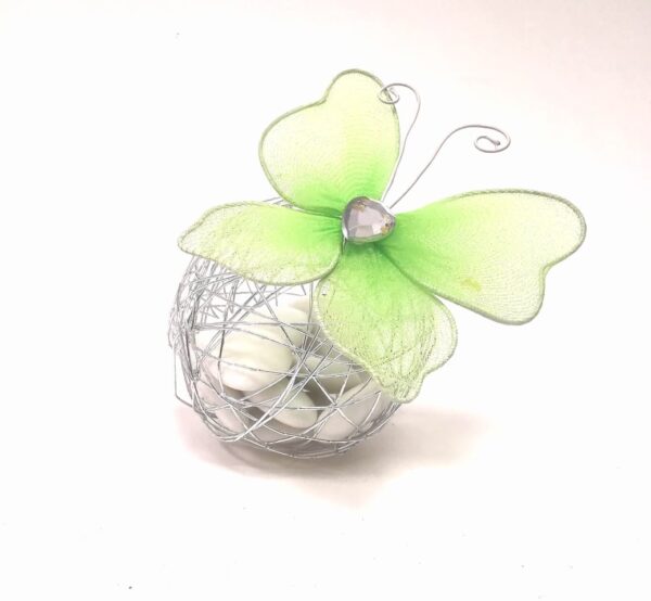 Papillon Vert avec strass - lot de 6