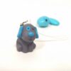 dragees chien gris et turquoise avec attache