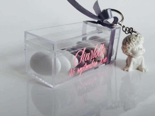 Boite a dragees rectangle plexi