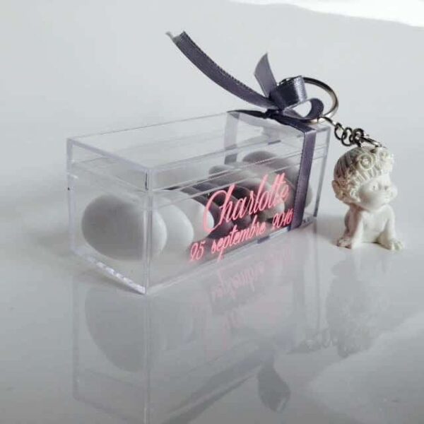 Boite a dragees rectangle plexi