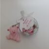 Porte clés Ourson - Rose - Dragées baptême original