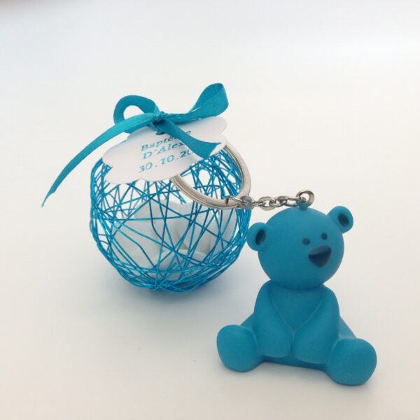 Dragées bapteme (53) dragées baptême garcon ourson turquoise