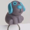 Clip chien turquoise dragées baptême
