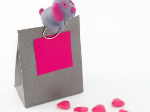 Clip Bill le chien rose et gris