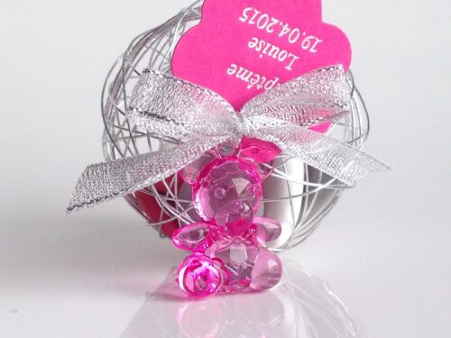 Pendentif Ourson Fuchsia - Lot de 10