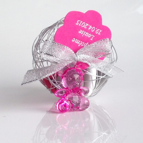 Pendentif Ourson Fuchsia - Lot de 10