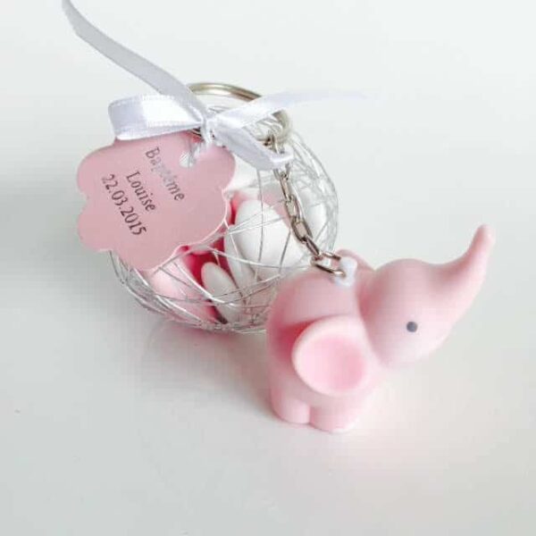 Porte-clés Eléphant - Rose