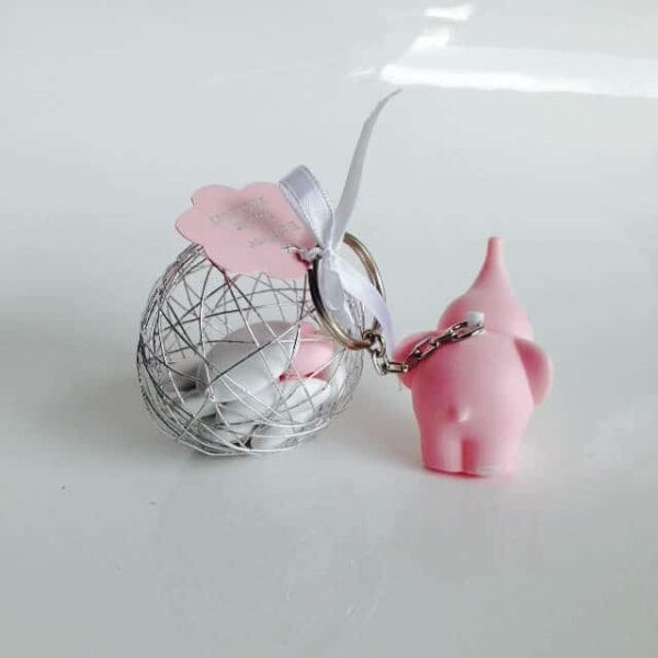 Porte-clés Eléphant - Rose