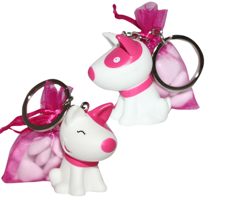 Porte clés Chien - Fuchsia