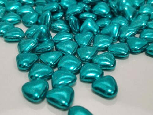 Dragees coeur bleu métalisé