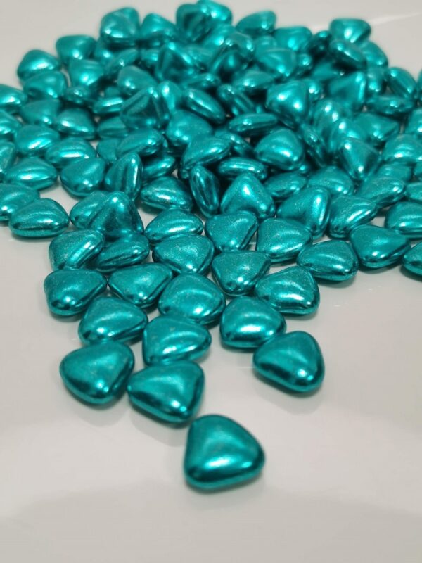 Dragees coeur bleu métalisé