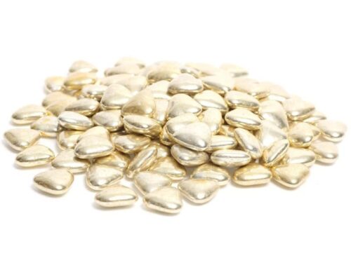 dragées cœur or - dragées doré