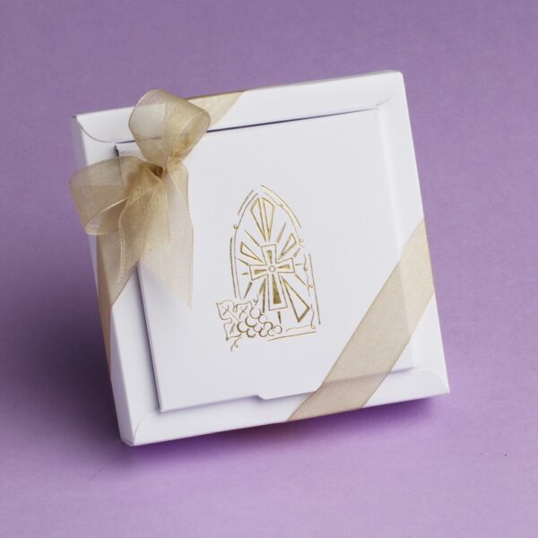 dragées communion blanc et or