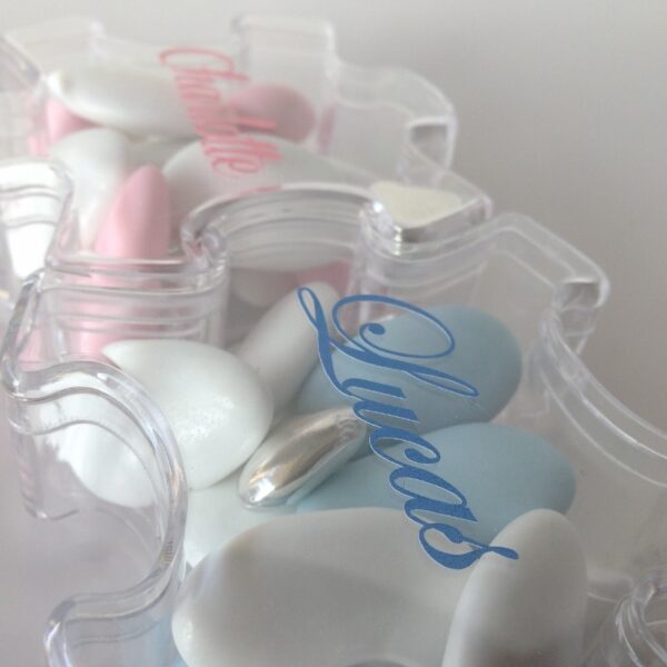 Contenant à dragées puzzle - jumeaux ou jumelles